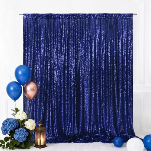 Eternal Beauty 213x213cm Navy Blue Shinny Sequin Photography Backdrop Party Prom Wedding Youtobe Banquet Photo Background (7x7 feet)