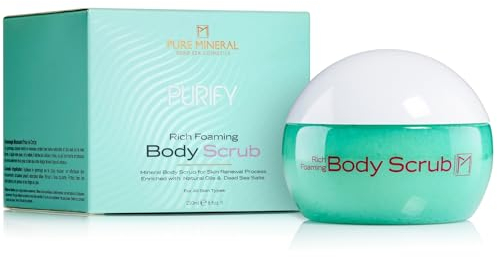Pure Mineral - Schäumendes Körperpeeling mit Totes Meer Schlamm - Tiefenreinigung mit Pflanzenextrakten - Für revitalisierte Haut - Ohne Silikone, Sulfate, Parabene - 250ml