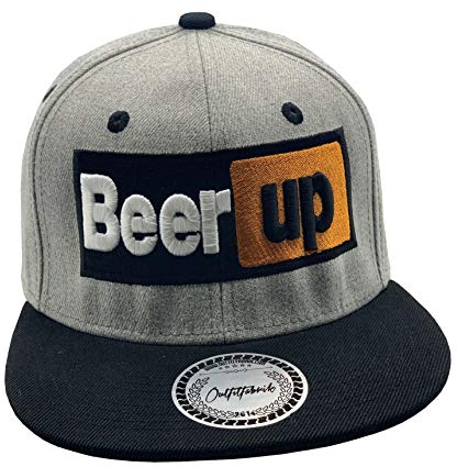Outfitfabrik Snapback Cap Beer up in grau/schwarz mit 3D-Stick (Festival, Alkohol, Statement, Saufen)