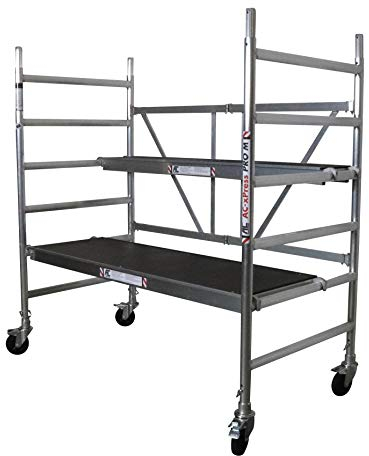 AC xPress PRO-M Rollgerüst XL Plattform | Alu Gerüst | 3 m Arbeitshöhe | TÜV/GS geprüft | für Innen und Außen | Aluminium Rollrüstung | DIN EN 1004 & 1298 | erweiterbar | Fahrgerüst