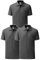 Fruit of the Loom Men's Polo Shirt (Pack of 3), 3 x dark grey mottled, L