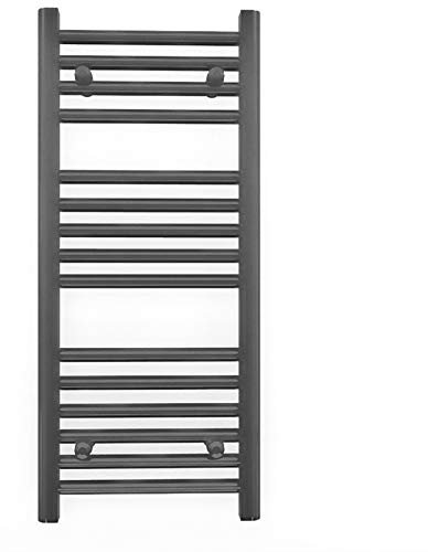 Myhomeware Anthracite Grey Heated Bathroom Towel Rail Radiator For Central Heating Elegant Designer In UK (400mm x 800mm (h))