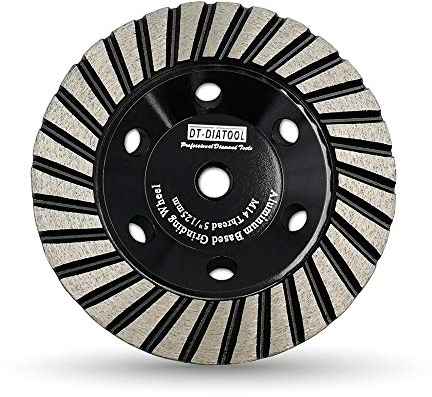 DT-DIATOOL Diamant-Schleiftopf 125 mm x M14 Aluminiumbasis Scheibe für Beton, Ziegel, Hartstein, Granit, Marmor (Körnung #100)
