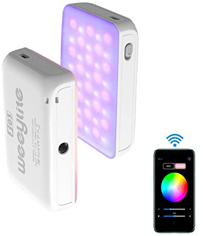 Weeylite LED Videolicht RGB,Mini Videoleuchte mit 1000mAh Akku,APP Kontrolle Kamera Licht Dimmbare 2800-6800K CRI95+ Dauerlicht für Fotografie Video Konferenz TikTok -Weiß