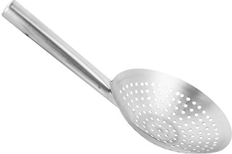 Housoutil Skimmer Küche Schaumlöffel Edelstahl Abseihlöffel Schaumkelle Ölfilter Löffel Schlitz Löffel Sieb Schöpflöffel Nudelsieb Mesh Sieb für Restaurant Hause Küche Hot Pot 22CM