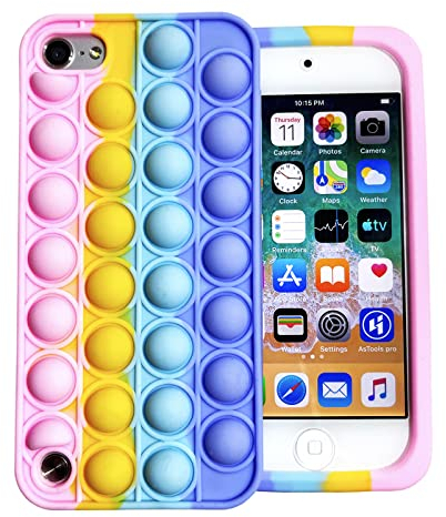 Schutzhülle für iPod Touch 7, niedliches Bubble-Pop, iPod Touch 6/5, Schutzhülle für Push-Fidget, sensorisches weiches Silikon, Stressabbau, kompatibel mit iPod Touch 5. / 6. / 7. Generation