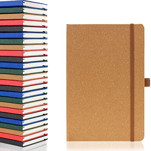Notes London umweltfreundliches Öko-Notizbuch im A5 Format mit linierten Seiten und Datumsmarkierungen, 100% Recyclingpapier, Band, Stiftschlaufe und Einfassungsband (Natur)