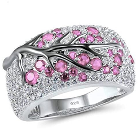 XKUN Rings Doppelgrün Blauer Quadrat Cz Ring In Rhodium -Platted Eheringen AAA Zirkon Schmuck Frauen Accessoires Engagement Ehering-6,K