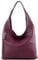modamoda de T155 Damen Leder Shopper Schultertasche Large handmade in Italy, Farbe:Bordeauxviolett