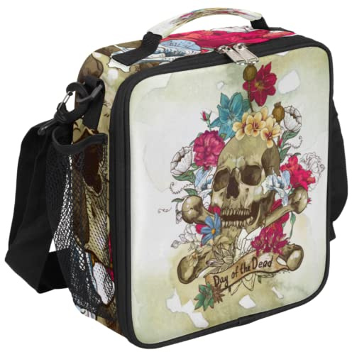 Day Of The Dead - Fiambrera para niños y niñas, con aislamiento de calavera, bolsa de almuerzo térmica para mujeres, hombres, adolescentes, oficina escolar