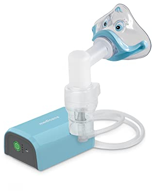 medisana IN 165 kindgerechter Inhalator, Inhalationsgerät mit Mundstück und Maske für Erwachsene und Kinder, Vernebler Inhaliergerät bei Erkältung oder Asthma mit extra viel Zubehör für Kinder