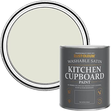 Rust-Oleum Beige Scrubbable Kitchen Cupboard Paint in Satin Finish - Portland Stone 750ml