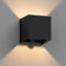 ledscom.de Wandleuchte CUBEL für außen, IP65, Up-/Downlight, Bewegungsmelder, schwarz matt, quadratisch, 1x G9 max. 10W