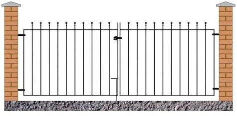 Manor Flat Top Double Driveway Gate - Solid Steel - Fits Gap of 2743 mm x 915 mm High - Electro Galvanised/Black Powder Coated