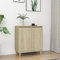 WIFESE Sideboard Mit Massivholz-Beinen Sonoma-Eiche 60x35x70 cm - Komoden-Schrank Für Küche, Wohnzimmer, Flur - Mit Schubladen
