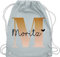 Turnbeutel Rucksack - Initialen - Name und Buchstabe - Unisize - Pastell Blau - kindergarten sportbeutel geschenke lebenspartner bag kinder schule kita wechselkleidung beutel selbst gestalten