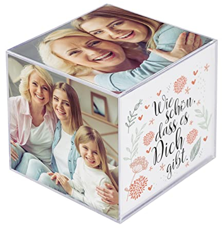 Herz & Heim® Personalisierter Fotowürfel mit Ihren eigenen Fotos Wie schön, dass es dich gibt