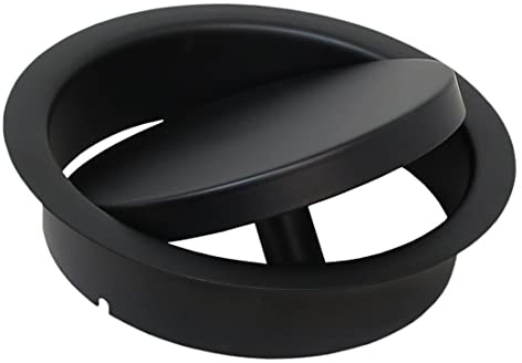 V2A Hygiene Abwurfring 2025 Orbikular 150 x 40 Schwarz PVD Deckel schwenkbar