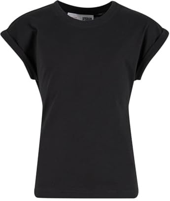 Urban Classics Mädchen T-Shirt Girls Organic Extended Shoulder Tee 2-Pack Black/White 110/116