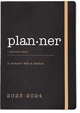 Letts Eco Writers Words A5 academic 2023/2024 week to view diary - black kraft