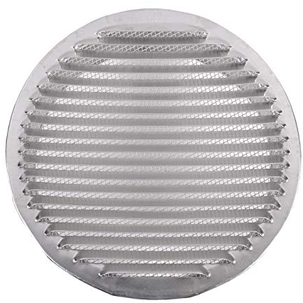 Round Aluminium Ventilation Grille with Insect Net, Rust-Resistant Air Vent Cover for Wall or Door, Ideal for Kitchens, Bathrooms, Cabinets. (Diameter: 20 cm / 8 inches)