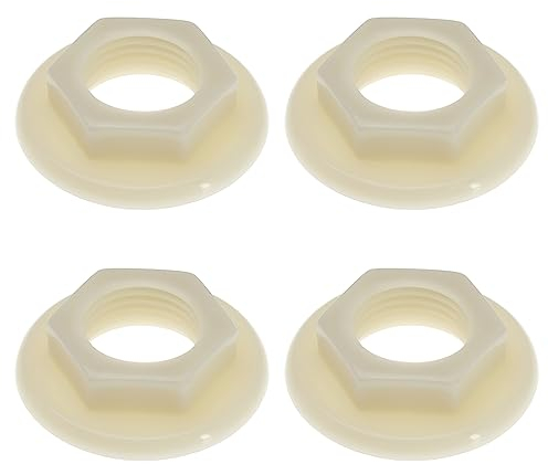 EMSea 4 Stück Hintermutter für Waschbecken, 1/2 Zoll, BSP, Kunststoff, für Wasserhähne, Badezimmer, Mischmuttern, hinten, Flansch, rund, Haushaltswerkzeuge, Weiß