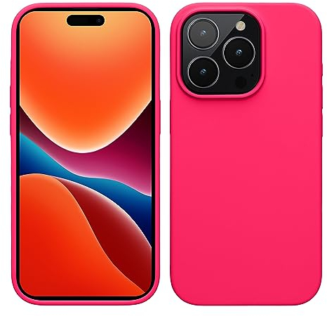 kwmobile Case for iPhone 15 Pro Max Case - Soft TPU Silicone Cover - Neon Pink