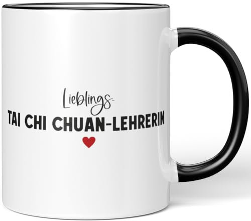 JUNIWORDS Tasse, Lieblings-Tai Chi Chuan-Lehrerin, Schwarz (7770793)