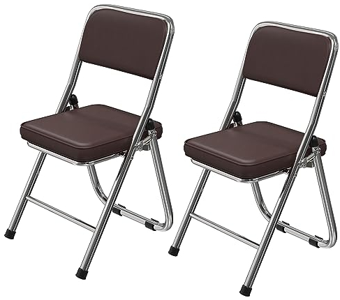 Chleby 2 Set Klappstuhl Besucherstuhl Klappstuhl mit Lederbezug Klappbare Esszimmerstühle sind geeignet für Küche, drinnen, draußen, Konferenzraum Schwarz-lila