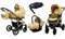 BabyLux® Kinderwagen Set 4 in 1 - Largo - incl. Babywanne, Buggy Sportsitz, Auto-Babyschale, ISOFIX-Basisstation - Autositz - Kinderwagenset - Kombikinderwagen mit Wickeltasche usw.