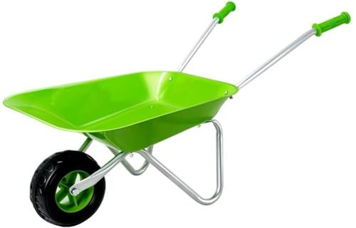 Aggloz | Metal Wheel Barrow For Children | Lightweight 1.95KG |Indoor & Outdoor Educational Play | Gardening, Farming & Construction Game | For 3 Years+