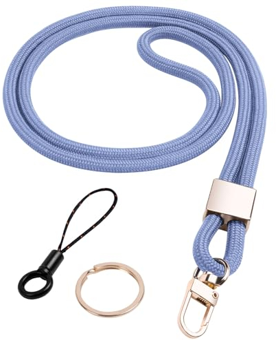 Vicloon Schlüsselband Lang, Nylon Lanyards mit karabiner, Schlüsselbänder Umhängebänder mit Drehbarem Metallclip Abnehmbare Neck Lanyard Langes Handgelenk Paracord(lila)