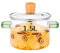 XCTFWKzK Glas-Kochtopf zum Kochen, 1,5 Liter, Transparent, Unbeschichtet, mit Deckel, für Herd und Ofen, BPA-frei, bleifrei, ungiftig, Simmertopf für Herd, Glas-Potpourri-Topf