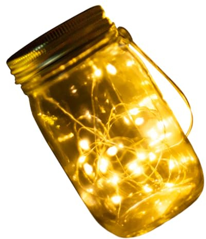 Hemobllo 1stk Einmachglas Licht Weinflasche Handwerk Lichter Lampe Weihnachts-solarlichter Solar Hängend Laternenlichter Aus Einmachgläsern Shabby Chic Wandleuchte Led Wandbehang