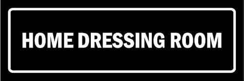 Home dressing room, black sign - Self adhesive sticker (150mm x 50mm)