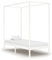 heybb Himmelbett-Gestell Weiß Massivholz Kiefer 90 x 200 cm Himmelstange Klemmen Betthimmel Stange Himmelbett Gestell Moskitonetz Halterung Bett