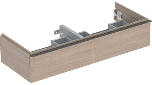 Geberit iCon Unterschrank für Doppelwaschtisch, 2 Schubladen, 118,4x24,7x47,6 cm, 502314, 502.314.JH.1, Farbe: Eiche/Melamin Holzstruktur