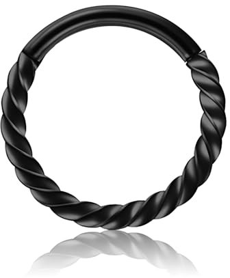 Decentraland 1 STÜCK 16G Schwarz Durchmesser 10 mm Modischer Helix Twist Edelstahl-Ohrring Knorpel Nase Septum Spiralring Orbital-Hoop-Piercing-Schmuck