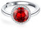ALEXCRAFT Ringe Silber 925 Damen mit Rund Rot Zirkonia Schmuck für Frauen Freundin Mama Mädchen