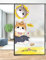 Fensterfolie Süße Gelbe Katze Fensterfolie Blickdicht Sichtschutzfolie Fenster Anti-UV Fensterfolie Sichtschutz Klebefolie Fenster für Zuhause Büro Milchglasfolie 80x200cm