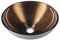 MURANO WENGE Glaswaschbecken zum Aufsetzen, Durchmesser 40cm, Kupfer/Silber