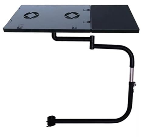 AKANGOMM Keyboard Chair Mount, Stainless Steel Laptop Keyboard Mouse Chair Stand Laptop Holder w/-85°~ +20°Tilt, Chair Keyboard Tray w/USB Fan for Office/Home