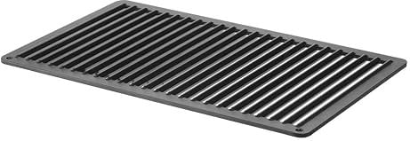 HENDI Grillrost, CONVECTOMAT, zur Verwendung im Backofen, gerillt, PTFE Antihaftbeschichtung, Temperaturbeständig bis 200°C, Grillplatte, Grillgitter, GN1/1, 530x325x(H)15mm, Aluminiumguss