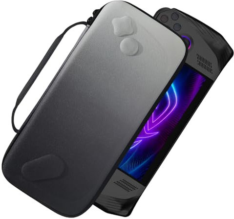 EJGAME Harte Reise-Tragetasche, kompatibel mit Asus ROG Ally/ROG Ally X Konsole und Zubehör, EVA, stoßfest, kratzfest, tragbare Tasche mit großer Kapazität