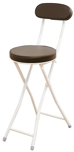 AJYBYUKJ Klappbarer Barhocker mit gepolsterter PU-Rückenlehne, klappbare Stühle in Thekenhöhe, tragbarer Klapphocker, hohe Barhocker für Outdoor-Camping, Küche, Geschäft, Café Beauty Comes
