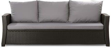 Setgarden® Bankauflage - Outdoor sitzkissen für Gartenbank für polyrattan- Polster Auflage Outdoor - Bankpolster Auflage für Sitzbank Rattan Hollywoodschaukel (Hellgrau, 160x50x50cm)