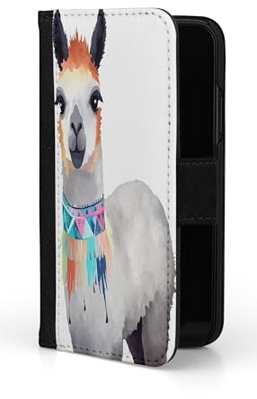 Sunny-Case Flip Case Colorful Lama Nr.616 Klapphülle Handyhülle Etui Zoo Animal Cartoon kompatibel mit iPhone 14 PRO