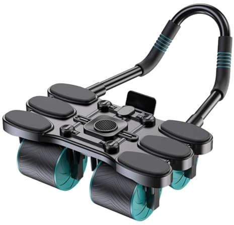 Ab Wheel Roller - Automatischer Rebound Ab Workout Machine | Vierrad-Kerntrainer mit Bremse & rutschfesten Griffen für Home Gym, Kraft- & Fitnesstraining