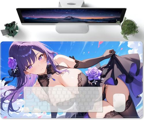 Mauspad XXL Gaming Mousepad Sexy Anime Girl Waifu Wasserabweisend und rutschfest Gaming Schreibtischunterlage 600x300mm