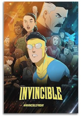 XUWSEWNE Invincible Poster, Vintage-Wandkunst, Leinwand, ästhetisches Poster, Musik und Filme, dekoratives Gemälde für Wohnzimmer, Schlafzimmer, 30 x 45 cm, ungerahmter Stil